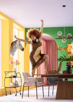 KARE Armlehnstuhl Bess Beige Flitter