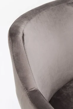 KARE Armlehnstuhl Black Mode Velvet Grau