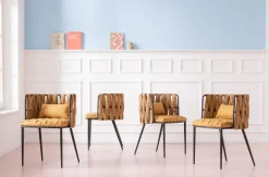 KARE Armlehnstuhl Cheerio Gelb inkl. Kissen