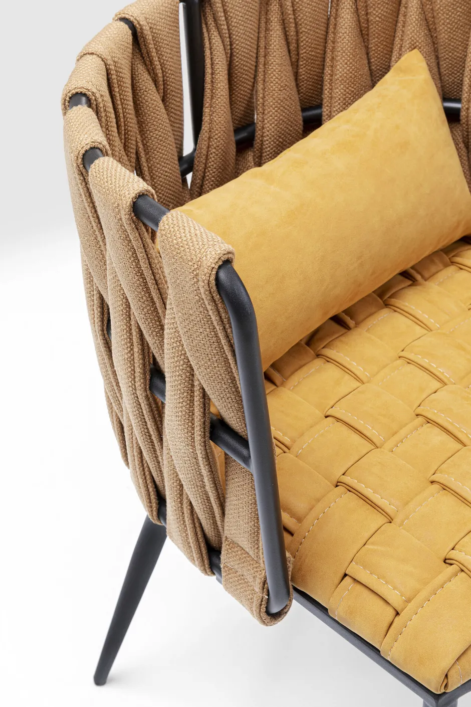 KARE Armlehnstuhl Cheerio Gelb inkl. Kissen
