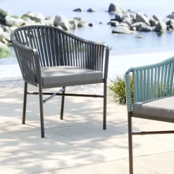 KARE Armlehnstuhl Santanyi Dunkelgrau