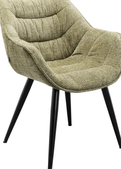 KARE Armlehnstuhl Thelma Melange Grün