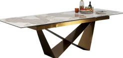 KARE Ausziehtisch Connesso Brass 200(+60)x90cm