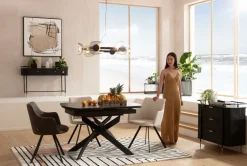 KARE Ausziehtisch Twist Schwarz 120(30+30)x90cm