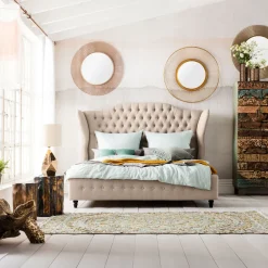 KARE Bett City Spirit Linen Natural 180x200cm