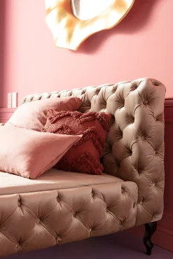 KARE Bett Desire Velvet Ecru 180x200cm