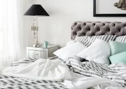 KARE Bett Desire Velvet Silbergrau 180x200 cm