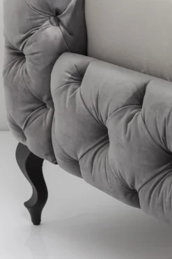 KARE Bett Desire Velvet Silbergrau 180x200 cm