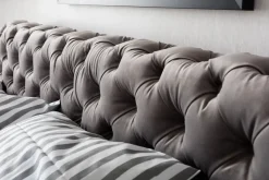 KARE Bett Desire Velvet Silbergrau 160x200 cm