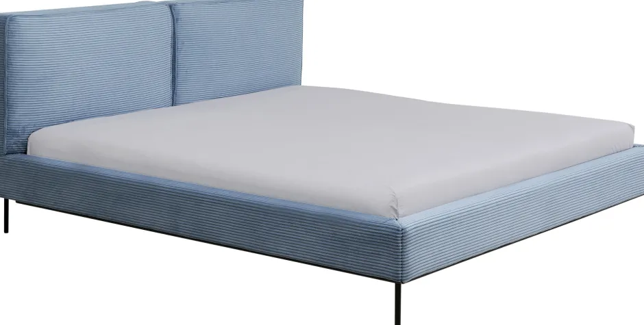KARE Bett East Side Cord Blau 180x200cm