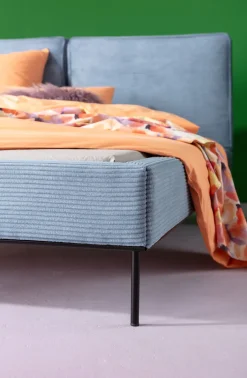 KARE Bett East Side Cord Blau 160x200cm