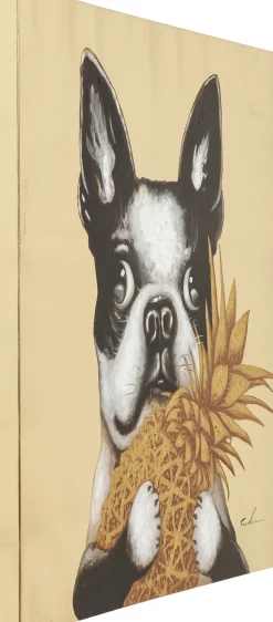 KARE Bild Touched Dog with Pineapple 80x80cm