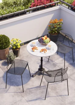 KARE Bistrotisch Kaffeehaus Rund Weiß Ø61