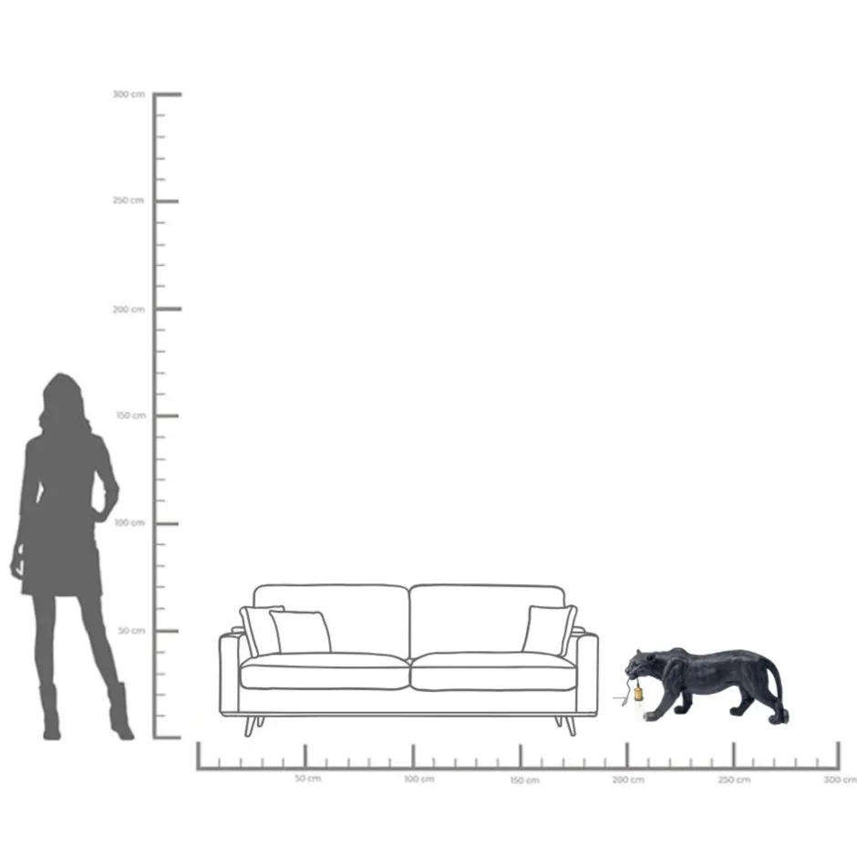 KARE Bodenleuchte Animal Bagheera 40cm