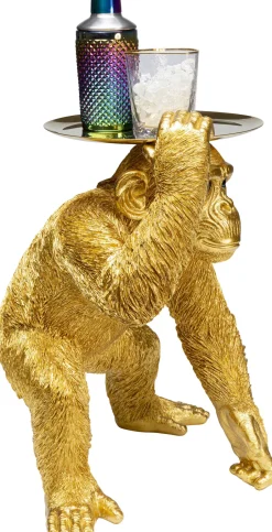 KARE Deko Figur Butler Playing Chimp Gold 52cm