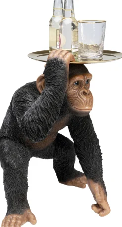 KARE Deko Figur Butler Playing Chimp Schwarz 52cm