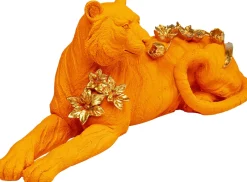 KARE Deko Figur Flower Leopard Orange 26cm