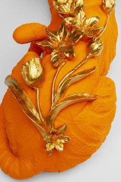 KARE Deko Figur Flower Leopard Orange 26cm