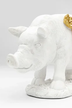 KARE Deko Figur Flower Pig Weiß 21cm
