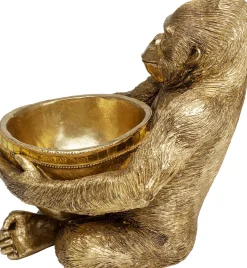 KARE Deko Figur Gorilla Holding Bowl Gold 41cm