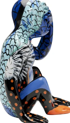 KARE Deko Figur Graffiti Monkey Blau 39cm