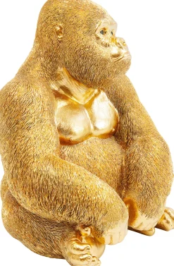 KARE Deko Figur Monkey Gorilla Side Medium Gold 39cm