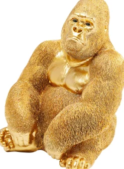 KARE Deko Figur Monkey Gorilla Side Medium Gold 39cm