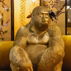 KARE Deko Figur Monkey Gorilla Side XL Gold 76cm