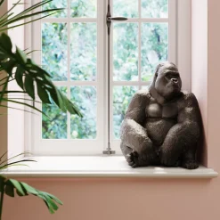 KARE Deko Figur Monkey Gorilla Side XL Schwarz 76cm