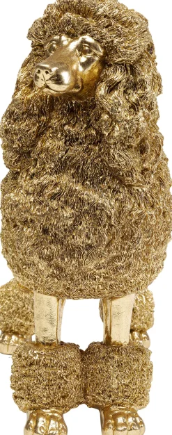 KARE Deko Figur Mrs Poodle Gold 34cm