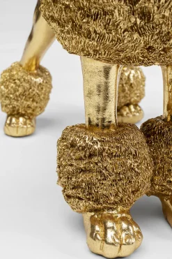 KARE Deko Figur Mrs Poodle Gold 34cm
