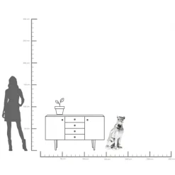 KARE Deko Figur Sitting Cat Rivet Chrome 82cm