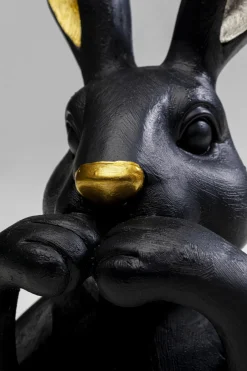 KARE Deko Figur Sweet Rabbit Schwarz 23cm