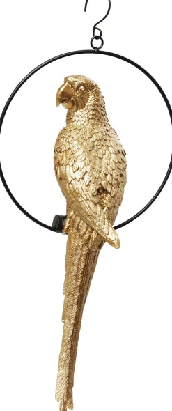 KARE Deko Figur Swinging Parrot Gold
