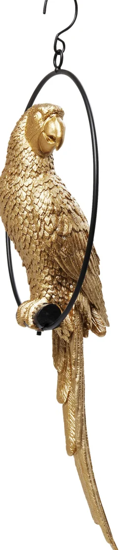 KARE Deko Figur Swinging Parrot Gold