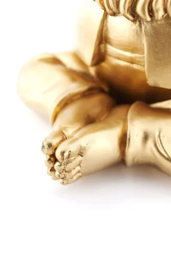 KARE Deko Figur Zwerg Meditation Gold Grün 19cm