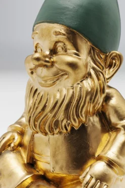KARE Deko Figur Zwerg Sitting Gold Grün 19cm