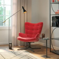 KARE Drehsessel Oscar Velvet Rot