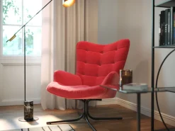 KARE Drehsessel Oscar Velvet Rot