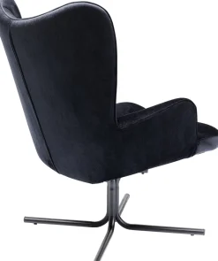 KARE Drehsessel Oscar Velvet Schwarz