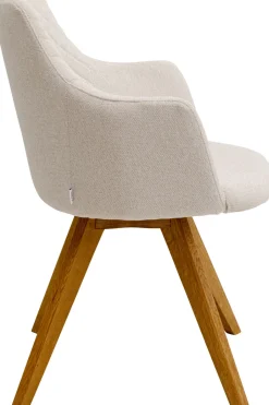 KARE Drehstuhl Coco Wood Creme