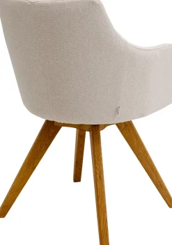 KARE Drehstuhl Coco Wood Creme