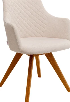 KARE Drehstuhl Coco Wood Creme