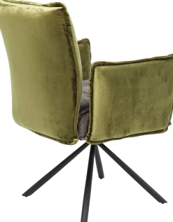 KARE Drehstuhl mit Armlehnen Chelsea Grün