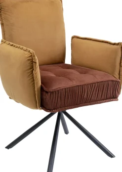 KARE Drehstuhl mit Armlehnen Chelsea Braun