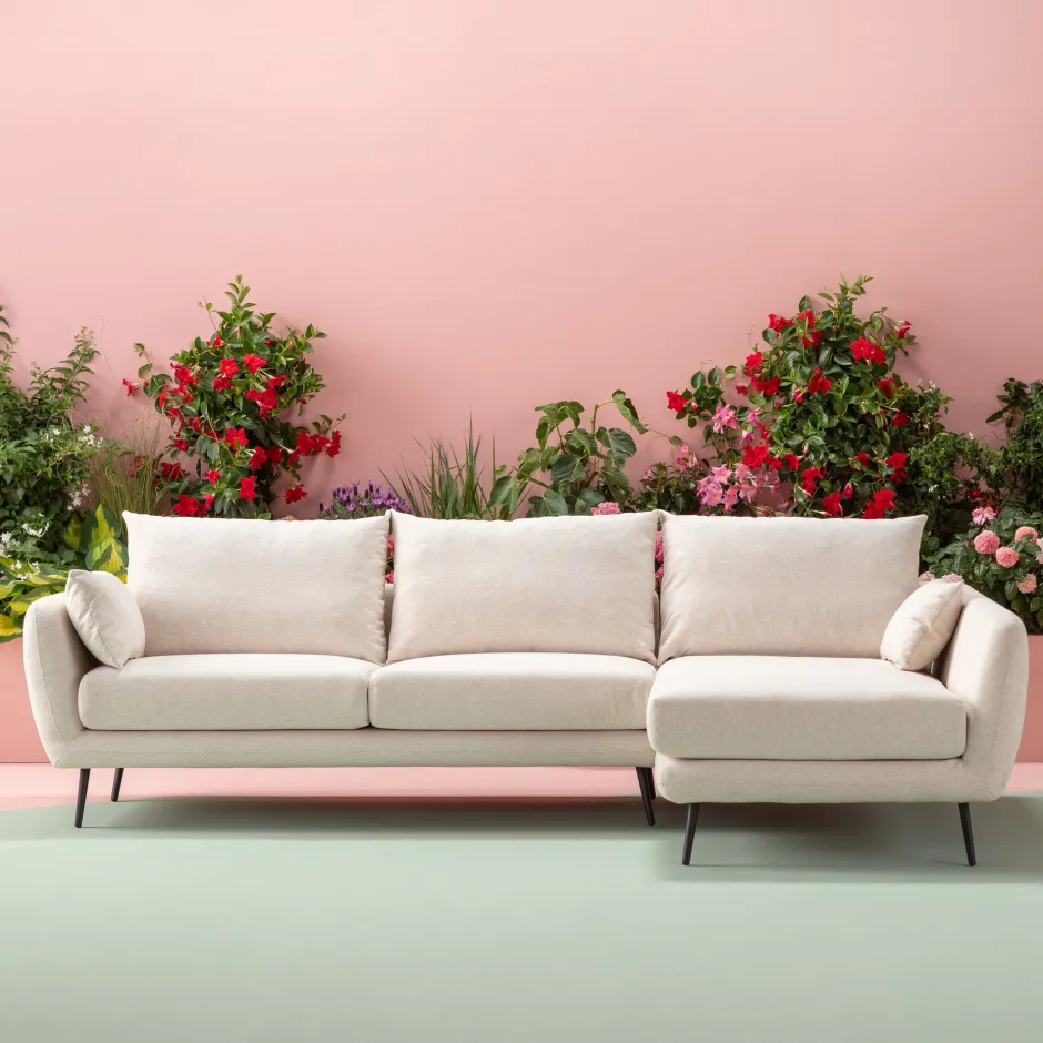 KARE Ecksofa Amalfi Rechts Creme 275cm