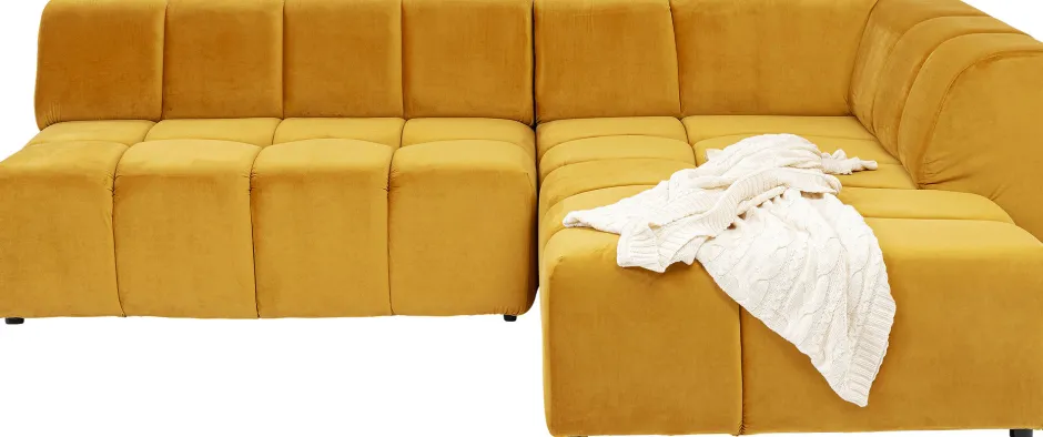 KARE Ecksofa Belami Velvet Amber Rechts
