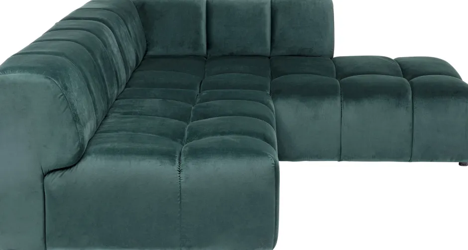 KARE Ecksofa Belami Velvet Dunkelgrün Rechts 265cm