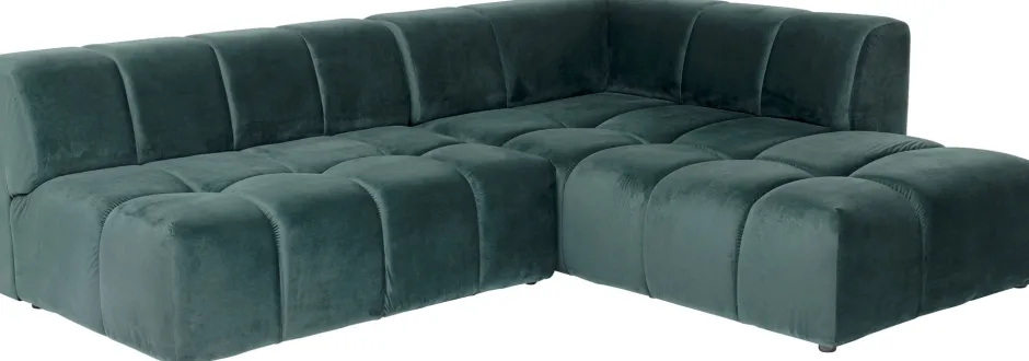 KARE Ecksofa Belami Velvet Dunkelgrün Rechts 265cm