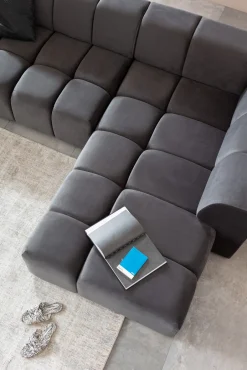 KARE Ecksofa Belami Velvet Grau Rechts